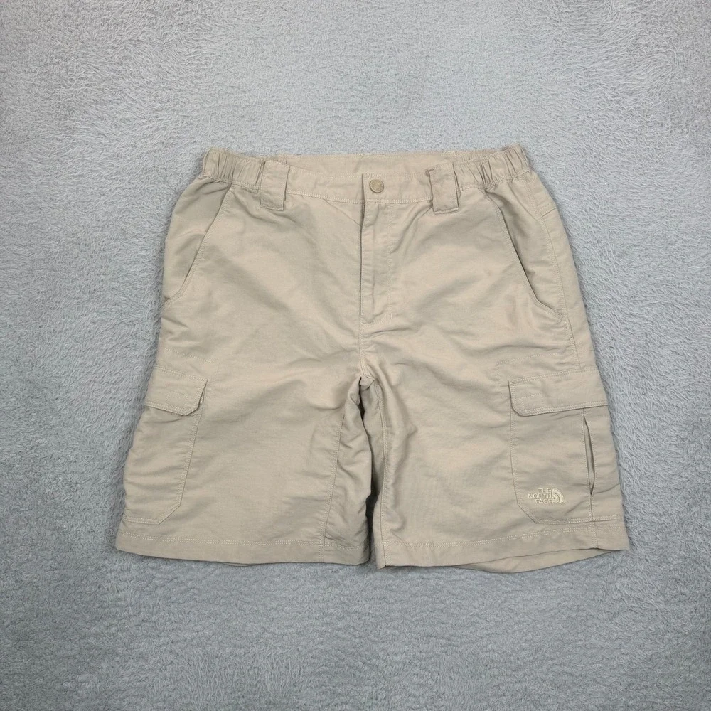 The North Face Mens Khaki Tan Nylon Cargo Hiking Shorts Size Medium 30 Waist